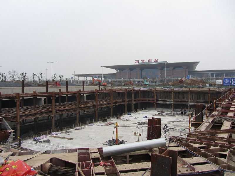 Foundation pit of Nanjing high-speed Railway South Station