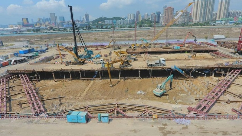 Macao New Town Area A B4 foundation pit supporting steel support project